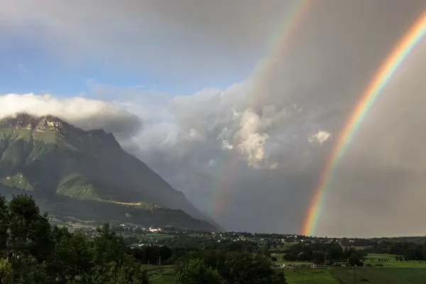 double rainbow planning a back up for alpine wedding French destination wedding French alps
