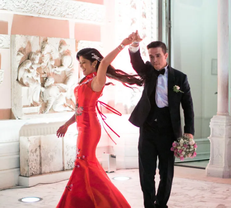 traditional Chinese dance wedding reception red good luck destination wedding