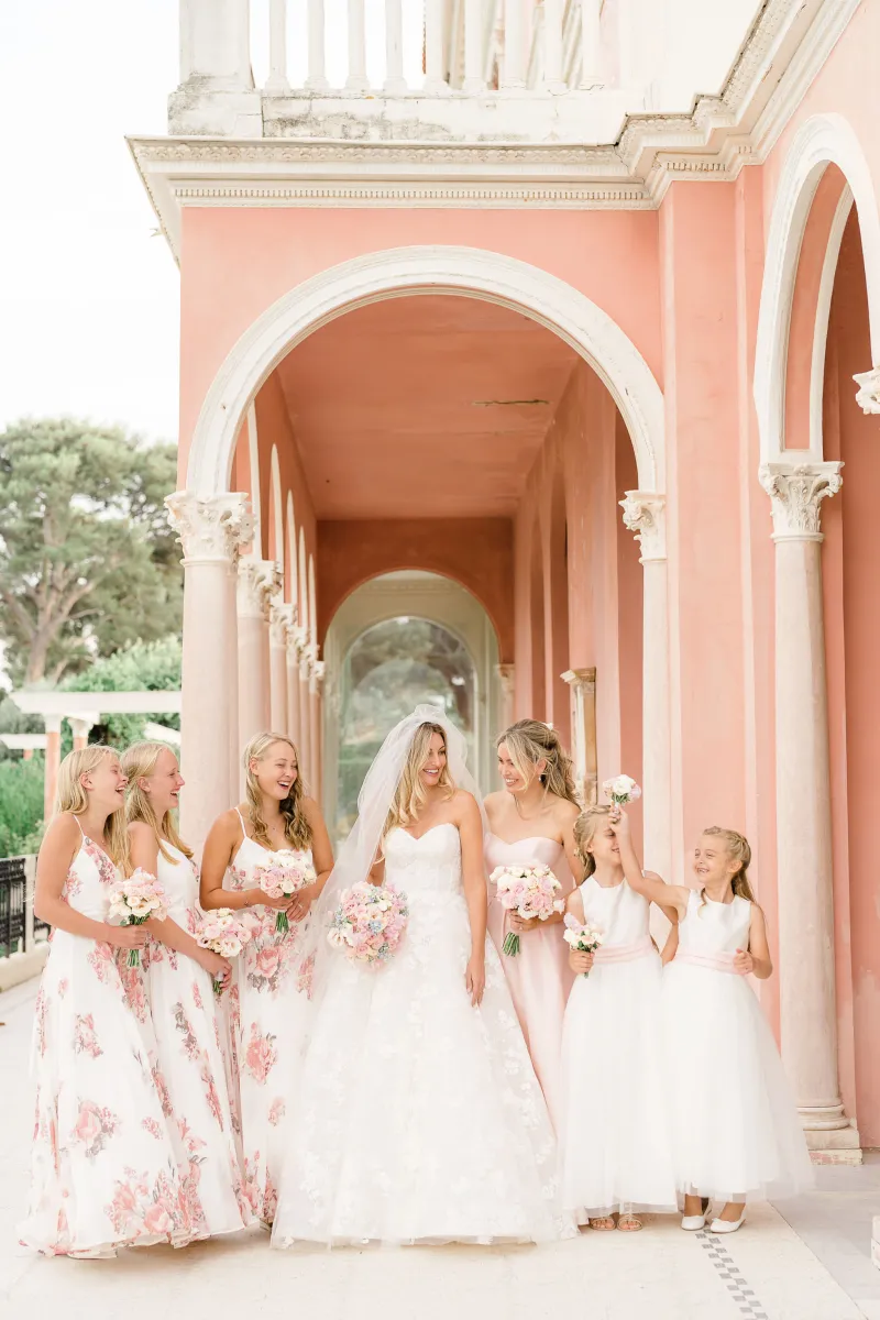 Villa Ephrussi French Riviera wedding bride and flower girls